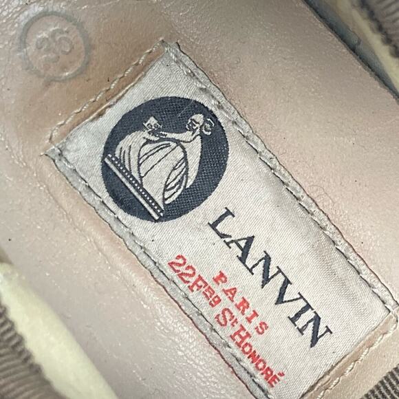 LANVIN PARIS Leather Patent Sneakers Brown/Gold Crackel    EU 36/US 6 - Picture 9 of 11